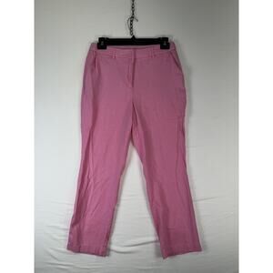 Cato Pants Womens 10P Pink Linen Blend High Rise Straight Leg Dress Casual